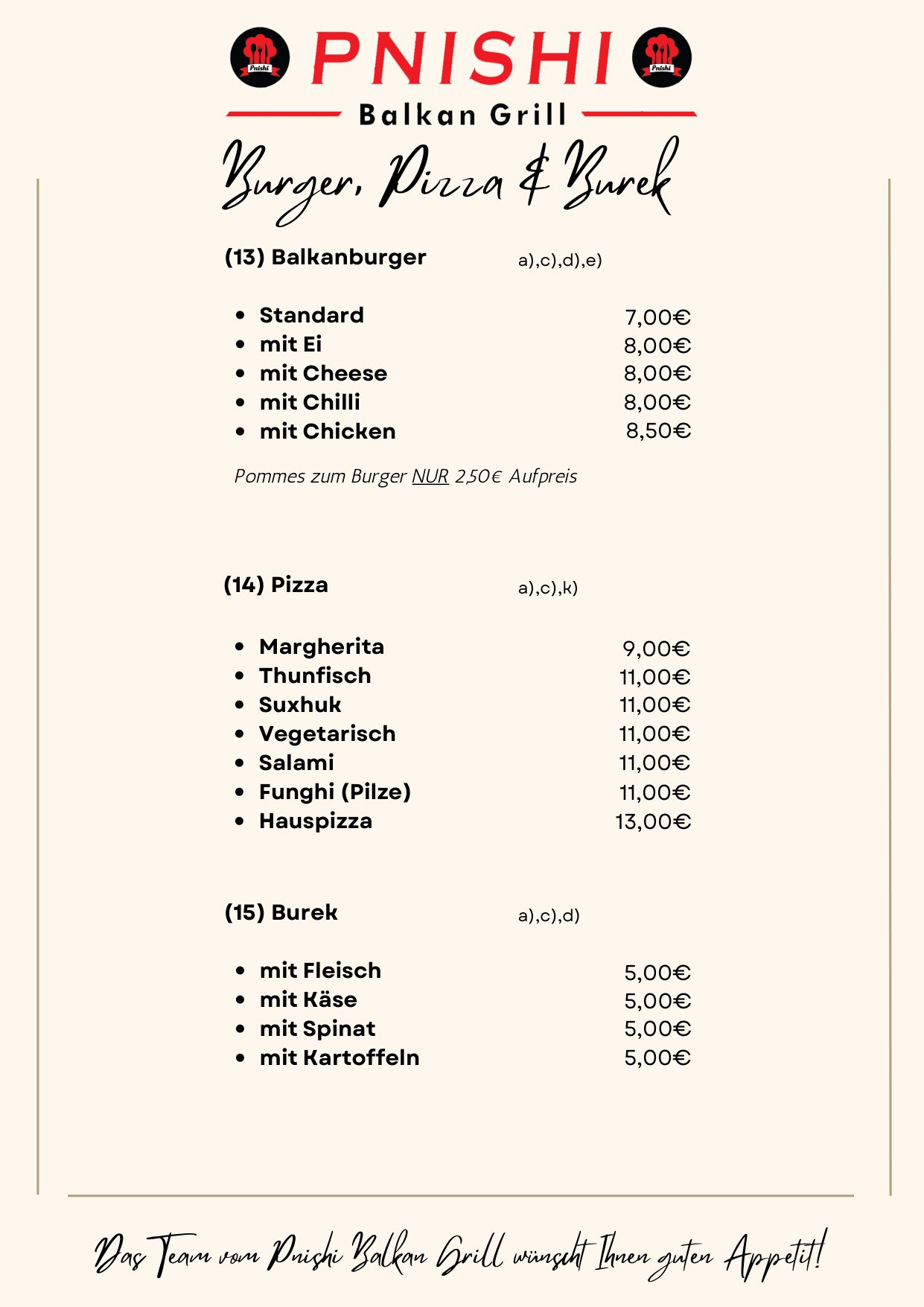Burger, Pizza & Burek